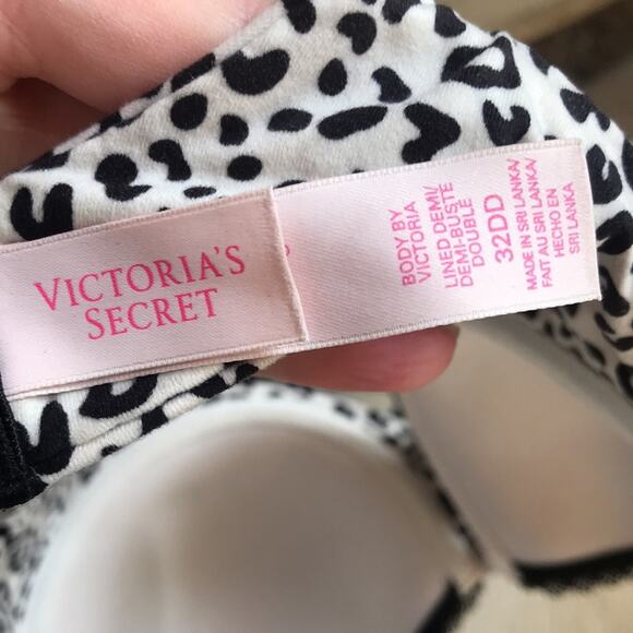 Victoria's Secret Leopard Print Underwire Bra Brown Cream Women's Size 32DD - Picture 6 of 8